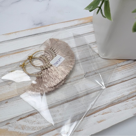 🆕 Nakamol Boho Fringe Hoop Earrings New! - Picture 2 of 4